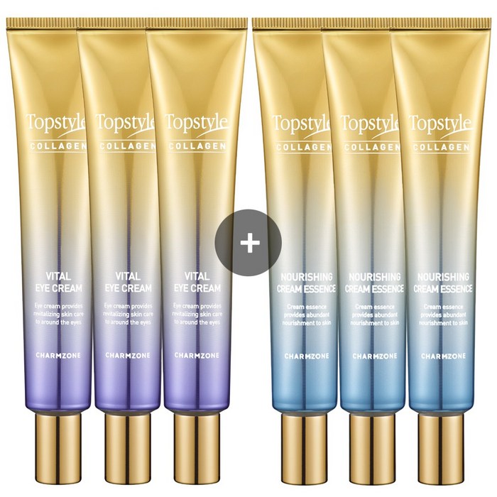 [눈밑주름 눈가주름 개선] 참존 탑스타일 눈가전용 콜라겐 아이크림 30ML+농축 크림 에센스 30ML, 아이크림3개+크림에센스3개+사은품(탈모샴푸 300ml) 대표 이미지 - 다크서클 추천