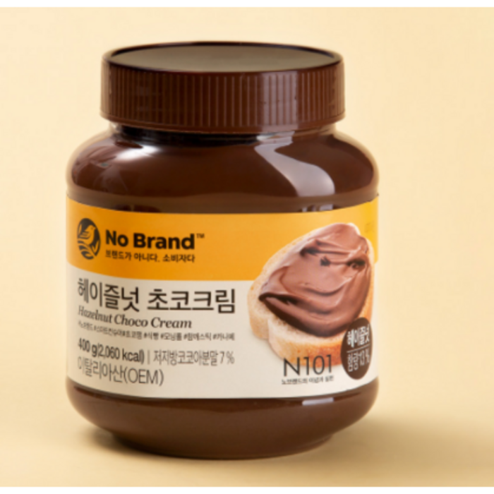 노브랜드 헤이즐넛 초코 크림 잼 400gx3, 3개, 400g 대표 이미지 - 초코잼 추천