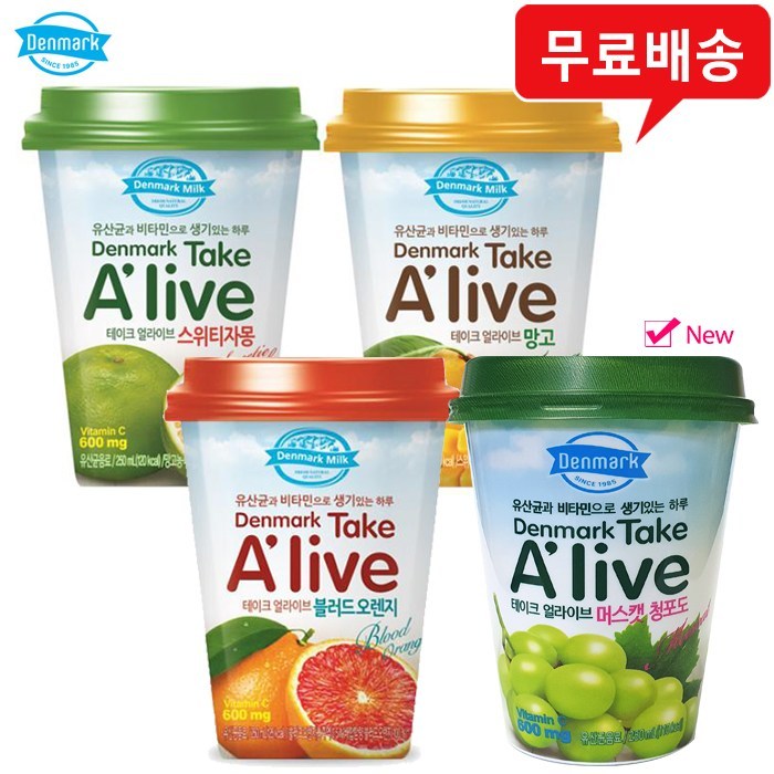 얼라이브 250mlx24컵(자몽6+망고6+오렌지6+머스캣6) 무배, 250ml, 1세트, 24개 대표 이미지 - 하루야채 추천