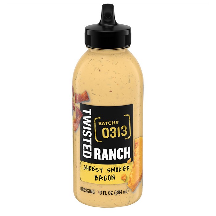 Twisted Ranch Cheesy Smoked Bacon Sauce 트위스트 랜치 치즈 스모크 베이컨 소스13oz(384ml) 3팩, 1개 대표 이미지 - 스모크 치즈 추천