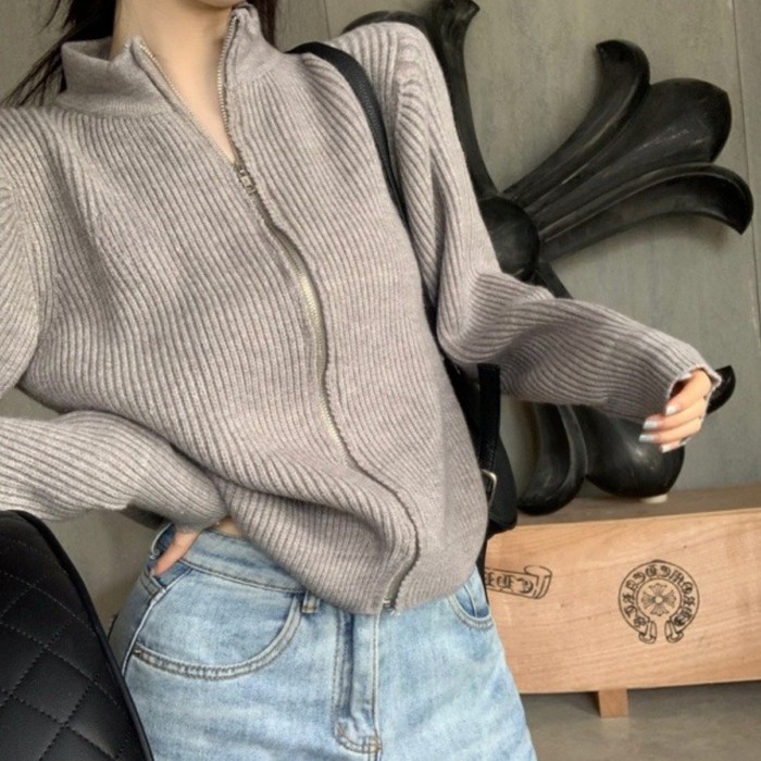 COSYEVNO 여성 가디건 겨울 캐주얼 심플 빈티지 디자인 집업 상의 tzk17