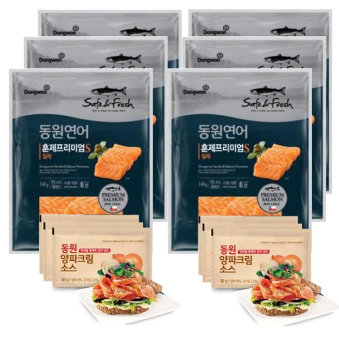 동원 연어 훈제프리미엄 세트, 140g, 6봉 대표 이미지 - 제일 맛있는 훈제연어 추천