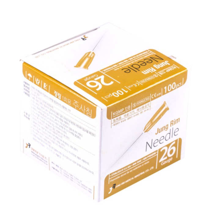정림 일회용주사침(D/Needles) 26G 1inch 판매단위:박스(100개) 대표 이미지 - 일회용 주사기 추천