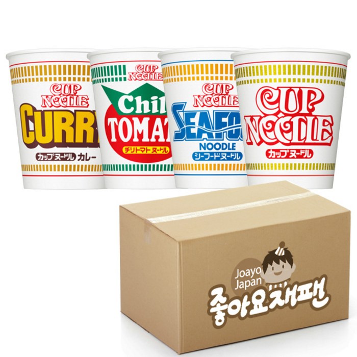 닛신 컵누들(오리지날5+시푸드5+카레5+칠리5)단품 혼합 1박스(20개), 20개 대표 이미지 - 카레라면 추천