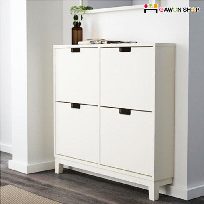이케아 STALL 스텔 4칸신발장 신발수납장, 화이트 대표 이미지 - 현관 신발장 추천