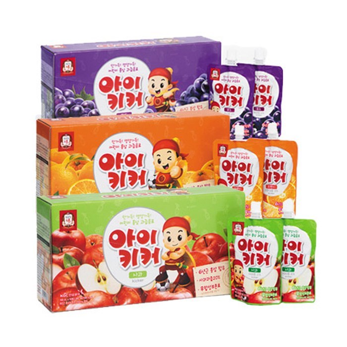 아이키커 3종 세트, 1세트, 사과+포도+오렌지 대표 이미지 - 어린이 홍삼 추천