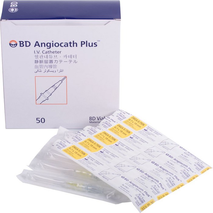 BD 정맥카테타 24G 플러스 50개입, 1세트 대표 이미지 - 일회용 주사기 추천