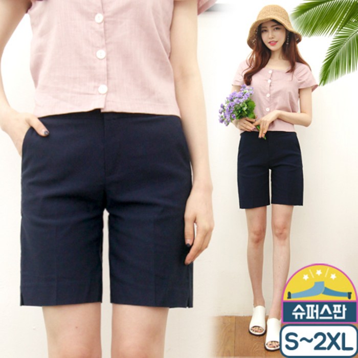 가비진 여성용 편해요 4부 5부 S-2XL 스판 여름 반바지 대표 이미지 - 가비진 반바지 추천