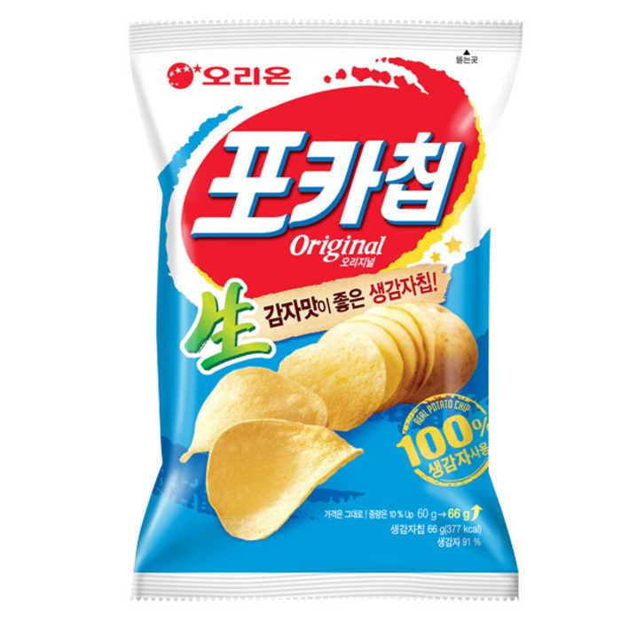오리온 포카칩 오리지널, 66g, 20개 대표 이미지 - 오리온 과자 추천
