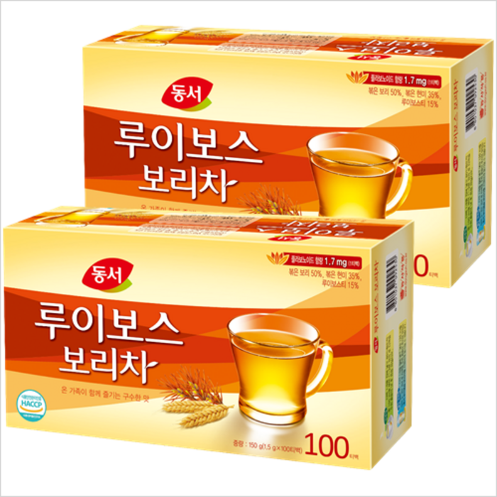 동서 루이보스 보리차 200T (100T x 2개), 150g, 2개 대표 이미지 - 루이보스차 추천