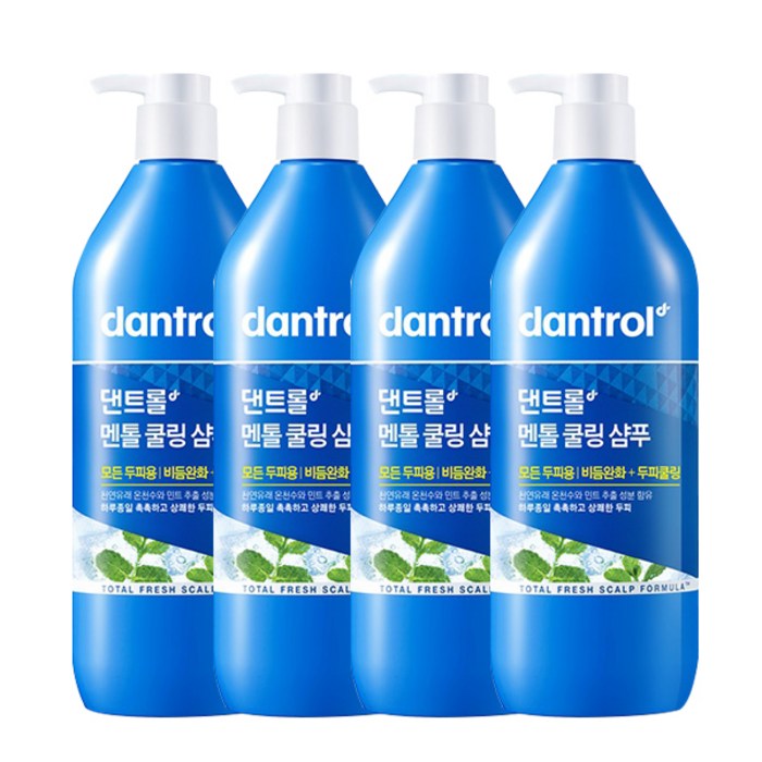 댄트롤 멘톨 쿨링 샴푸, 820ml, 4개 대표 이미지 - 쿨 샴푸 추천