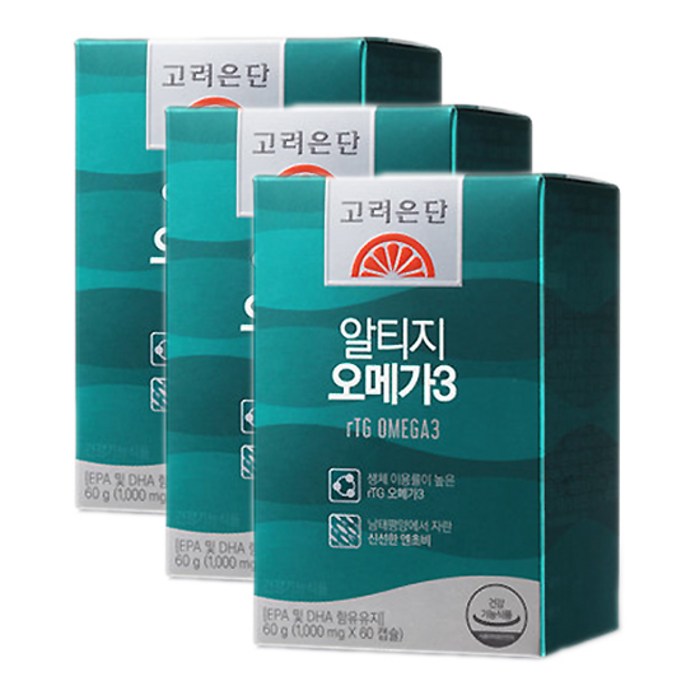 고려은단 알티지오메가3 60p, 60캡슐, 3개 대표 이미지