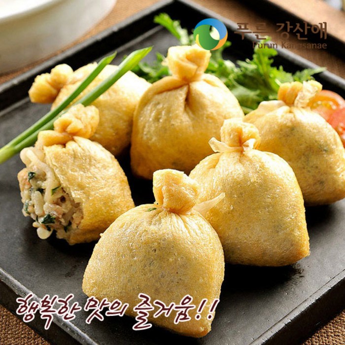 [푸른강산애] 정성가득 복주머니 유부만두 1000g_1팩, 1000g, 1팩 대표 이미지 - 감자만두 추천