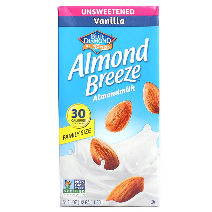블루다이아몬드 아몬드 브리즈 패밀리 사이즈, 1.89L, Unsweetened Vanilla 대표 이미지 - 맛있는 아몬드 브리즈 추천