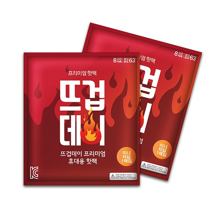 더나은 뜨겁데이 미니 붙이는 핫팩 22g, 100매 대표 이미지 - 군대깔창 추천