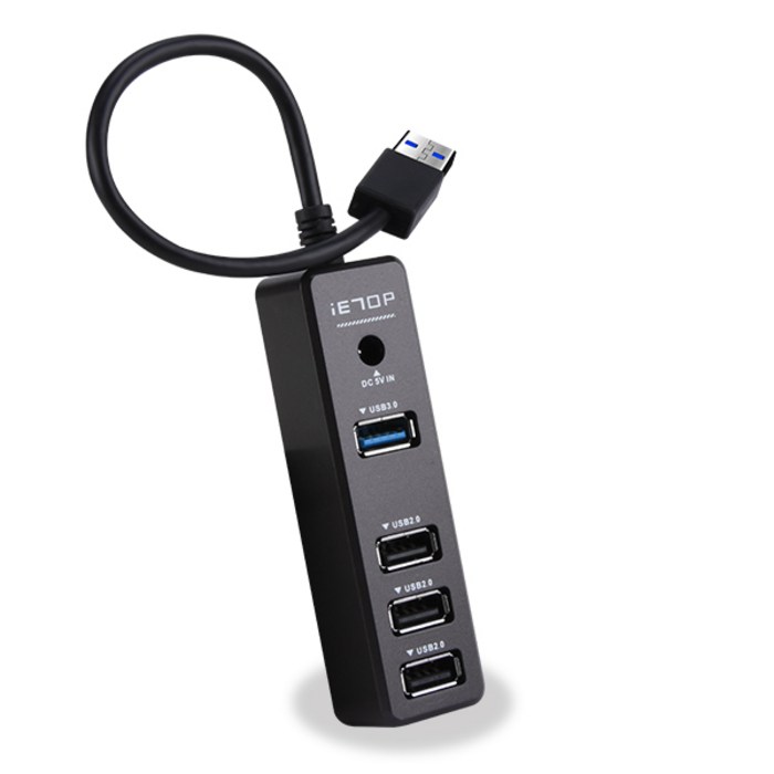 이탑 4포트 유전원 USB 3.0 허브 U32-09, 블랙 대표 이미지 - USB 허브 추천