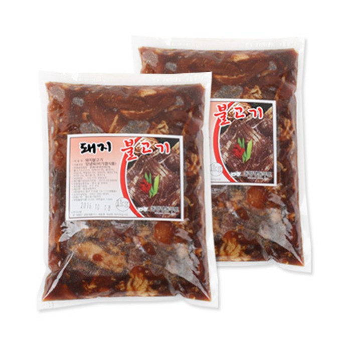 벅스웨이 국내산 돼지불고기 1kg x2개, 1세트 대표 이미지 - 연탄불고기 추천