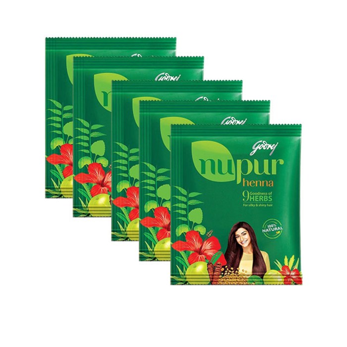 누푸르 인도 헤나 가루 염색약 멘디 영양 5팩, 400g * 5팩 대표 이미지 - 헤나 염색약 추천