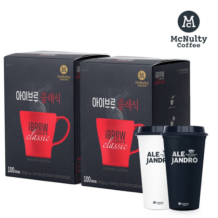 맥널티 아이브루 클래식 100T+100T+텀블러 증정, 200g, 200개 대표 이미지 - 스타벅스 콜드컵 추천