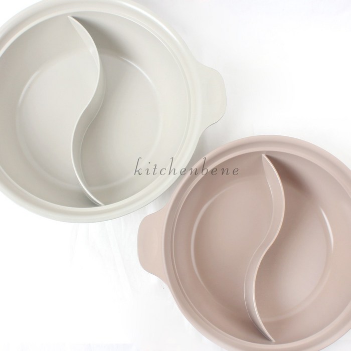 킹서진 IH겸용 뚜껑포함 비대칭 세라믹 양단냄비, 280mm, 1개 대표 이미지 - 훠궈 냄비 추천