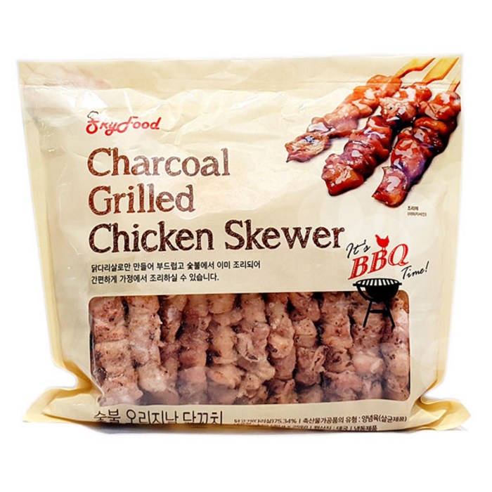 스카이푸드 BBQ 숯불 오리지날 닭꼬치 1kg, 단품 대표 이미지 - 숯불 닭꼬치 추천