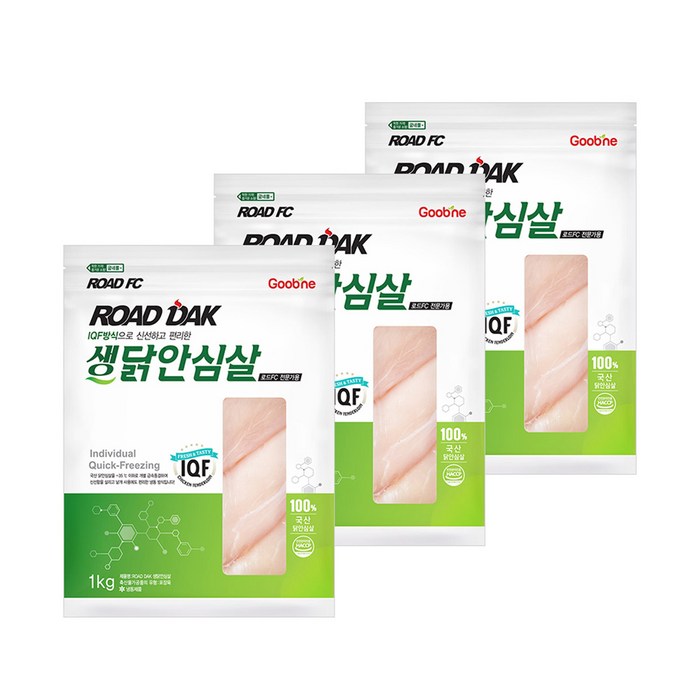 굽네 로드닭생닭안심살 1kg, 3팩, 3kg 대표 이미지 - 닭볶음탕 생닭 추천