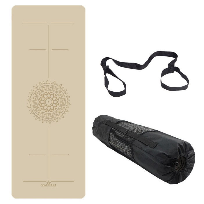 고무나라 TPE PRO 센터라인 요가매트 8mm  보관스트랩  전용가방 세트