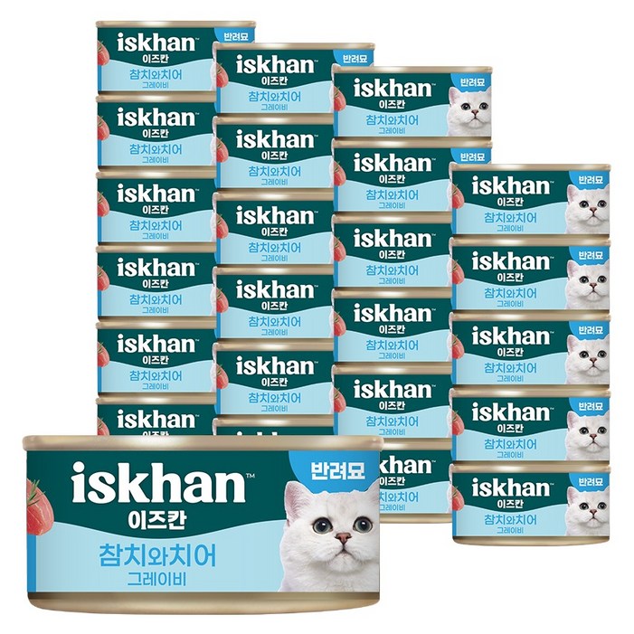 이즈칸 캣 그레이비 간식캔, 80g, 24개, 참치와 치어