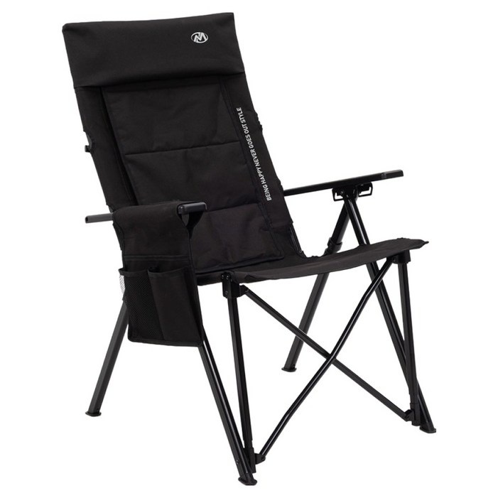 LIBERO 다우닝 리클라이닝 체어 각도조절 캠핑의자, 블랙, 1개