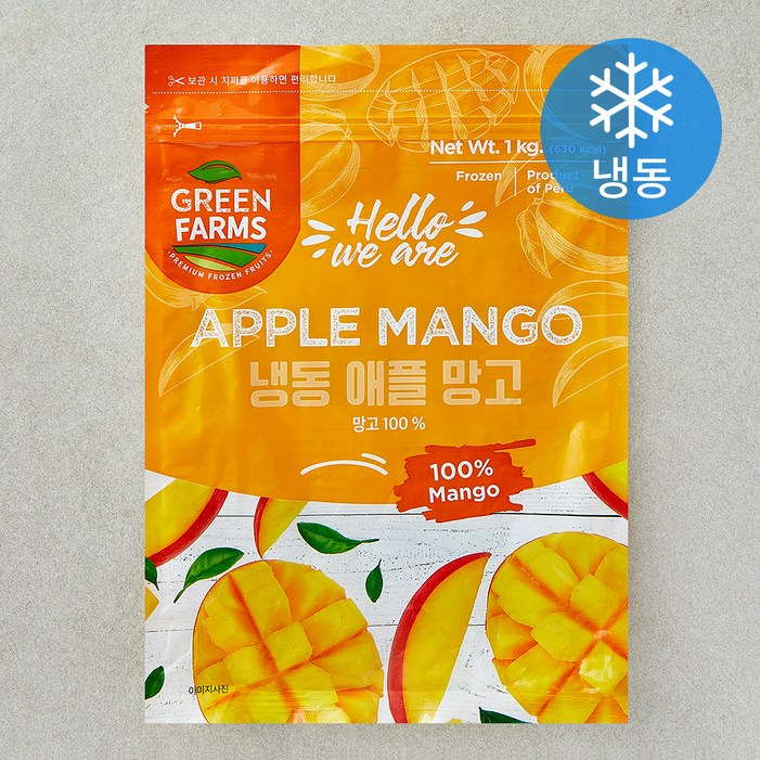 그린팜 애플망고 냉동, 1kg, 1개