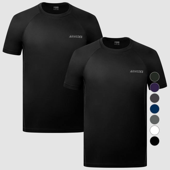 아르메데스 남성용 슈퍼 드라이 기능성 반팔 티셔츠 AR194 2p