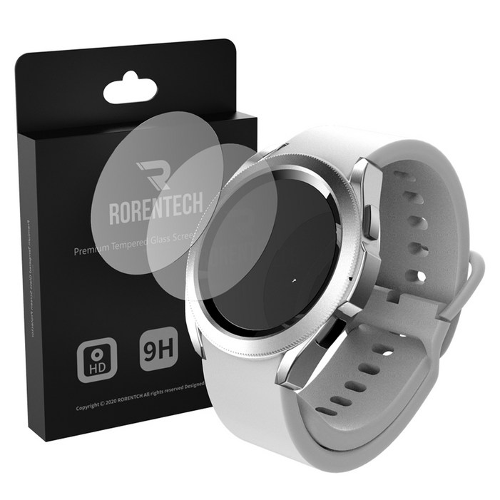 로랜텍 갤럭시워치 풀커버 호환 액정보호필름 강화유리, 단일 색상, 2개