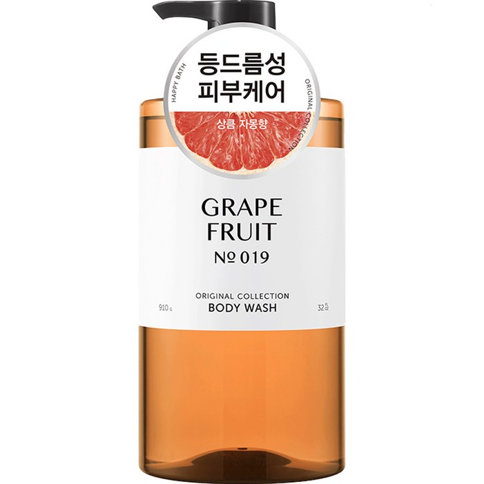 비건라이프 해피바스 오리지널 컬렉션 그레이프프롯 바디워시 자몽향, 910g, 1개