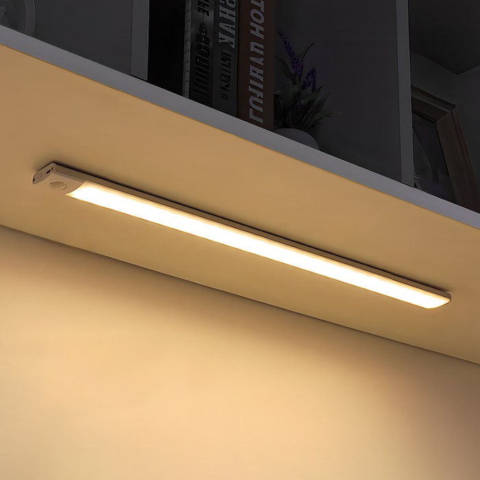 충전식 3색 LED 밝기 조절 무선 모션 직부등 40cm, 웜화이트  내추럴화이트  쿨화이트, 1개