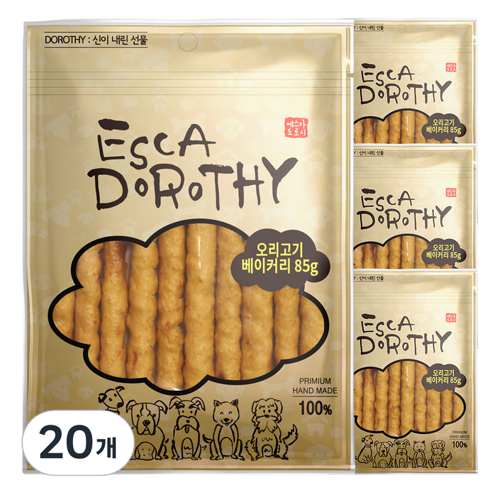 에스카도로시 반려동물 국내산 수제간식, 오리고기베이커리 맛, 85g, 20개