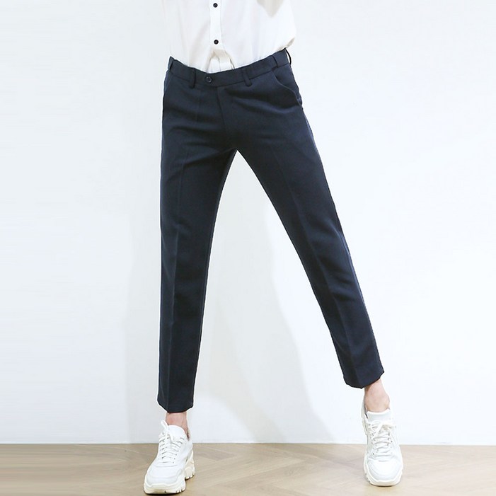 블루포스 남성용 슬림 스트레이트 엔제딘 옆밴딩 슬랙스