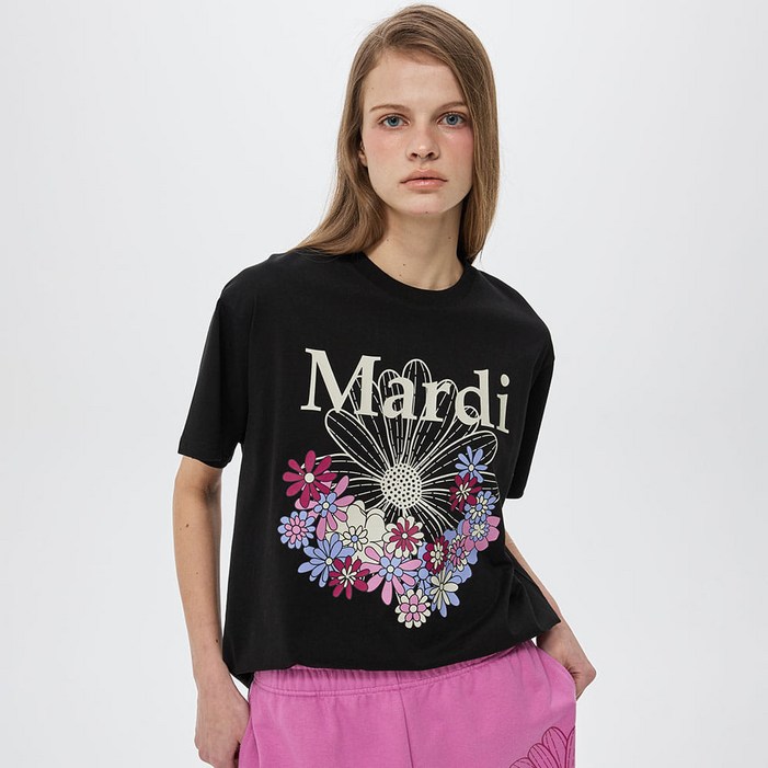 마르디메크르디 TSHIRT FLOWERMARDI JARDIN VVD_BLACK IVORY_FREE