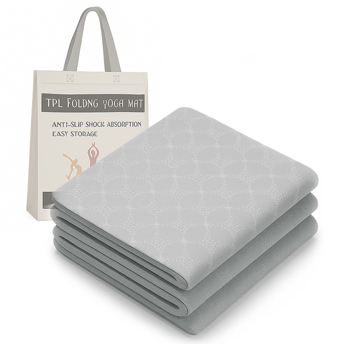 핫쏘잇 8mm 논슬립 접이식 요가매트, 그레이, 1개