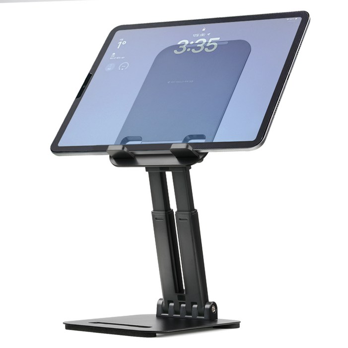 스위코 높이조절 접이식 태블릿 거치대, 1개, 블랙, ST2
