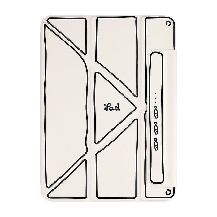 NECESID 북커버 디자인 아이패드 케이스, 1개, 오프화이트