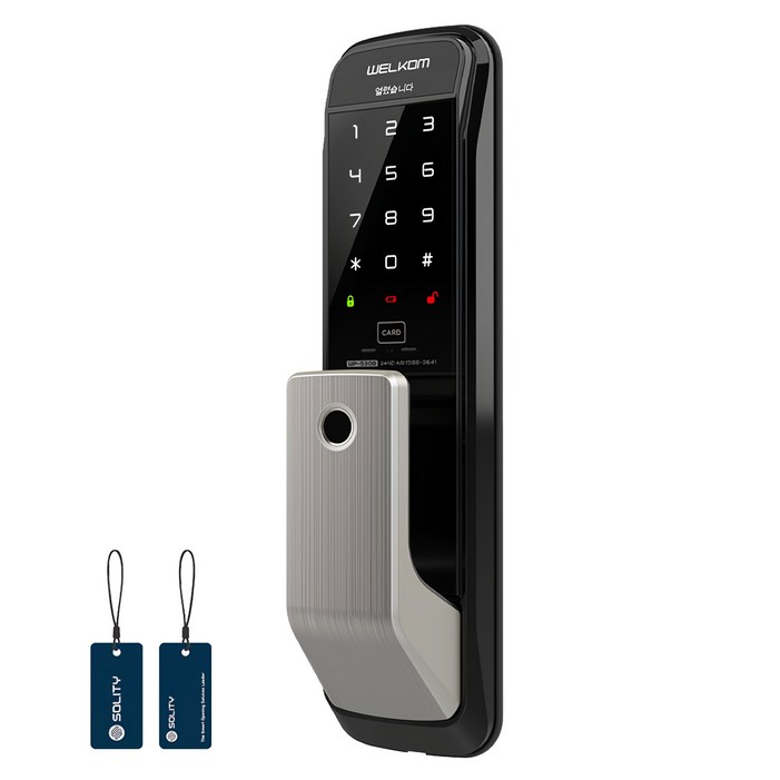 솔리티 지문인식 무타공 푸시풀 도어록