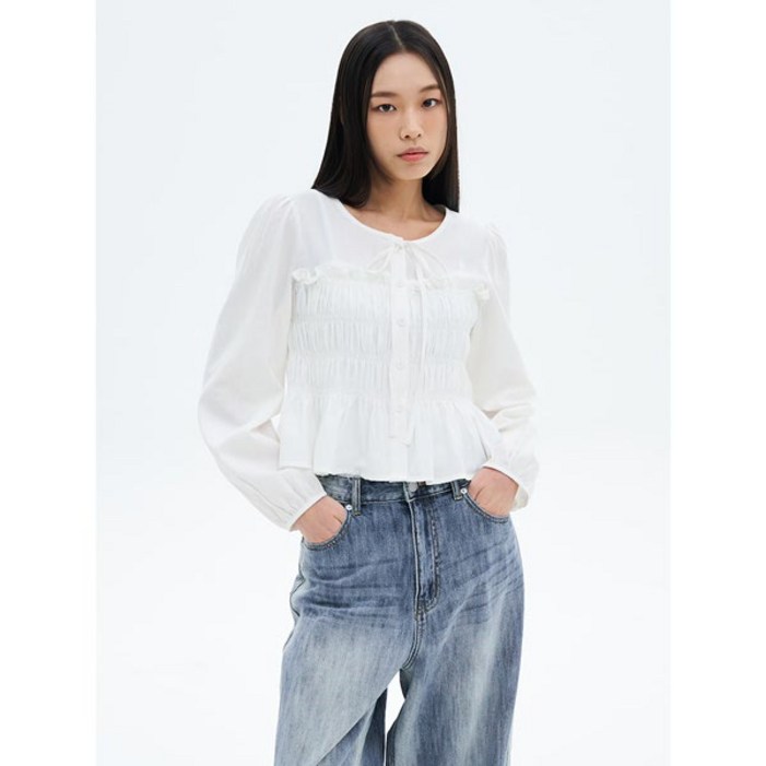 에잇세컨즈 스모킹 긴팔 블라우스 화이트 355264LY71 1307651 에잇세컨즈 스모킹 긴팔 블라우스 화이트 355264LY71 1307651