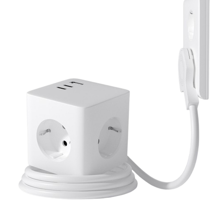 바우토 납작 큐브 고용량 멀티탭 콘센트 3구 usb 4000W