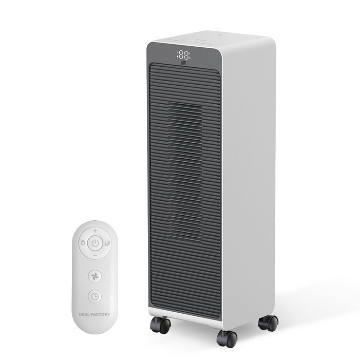 딜팩토리 PTC 온풍기 가정용 업소용 BLDC 리모컨 AI탑재, DF8080, 그레이, 그레이