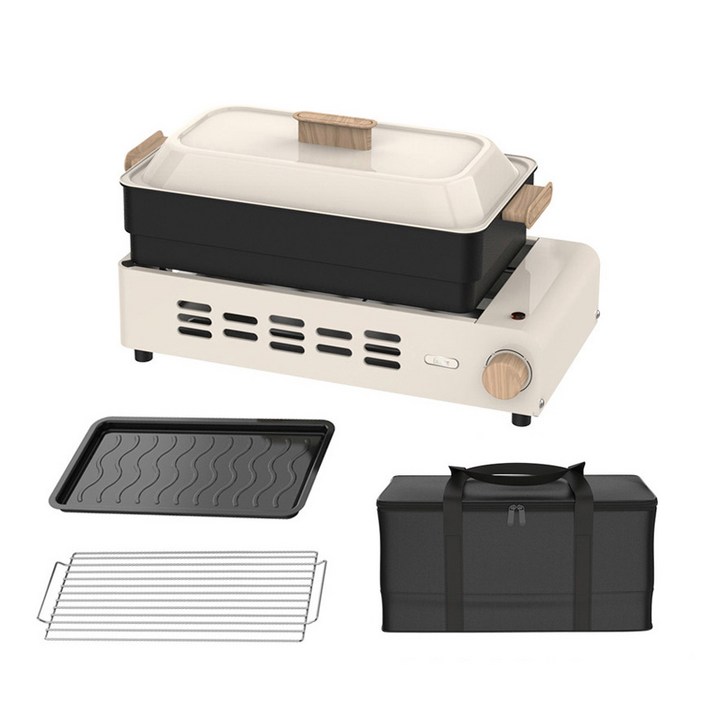 컴팩트홈 멀티 전기그릴 3in1 전골구이 그릴판 석쇠 보관가방 세트
