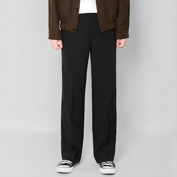 더액션 남성용 감탄 링클프리 세미 와이드 슬랙스 정장 바지 P3009