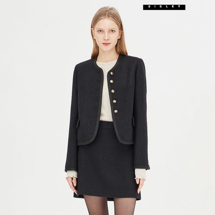 시슬리 트위드 금장 버튼 자켓 SAJKA1511