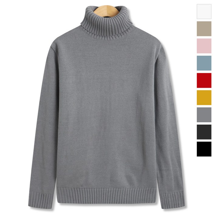 탑보이 남녀공용 심플 무지 폴라 니트 (TR706)