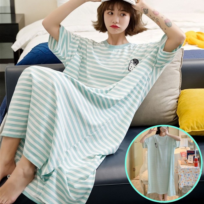 프립스 박시한 77 여름 반팔원피스 빅사이즈 홈웨어 등원룩 프립스 박시한 77 여름 반팔원피스 빅사이즈 홈웨어 등원룩