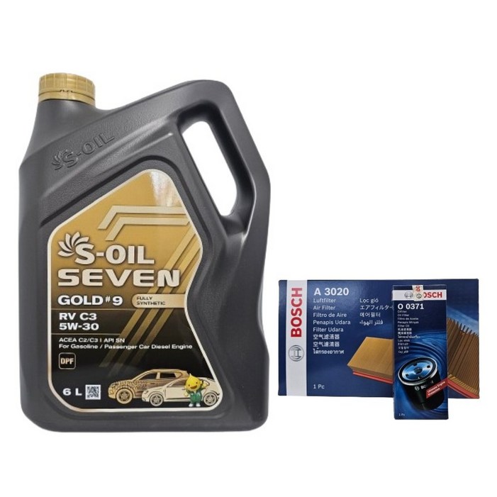 쏘렌토 MQ4 2.2 디젤 20년~23년 세븐골드 RV 5W-30  + 보쉬 엔진오일 필터세트
